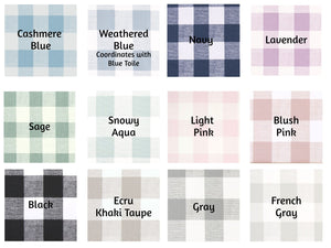 Gathered Farmhouse Buffalo Plaid Crib Skirt, Choose Your Color