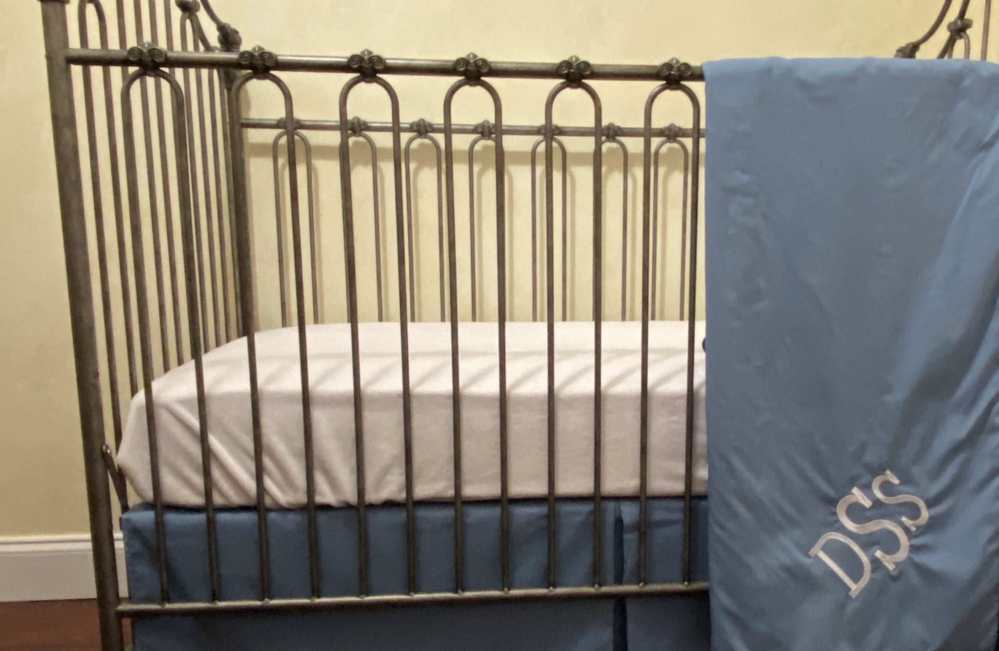Denim Blue Baby Boy Crib Bedding - Boy Crib Bedding, Crib Rail Cover