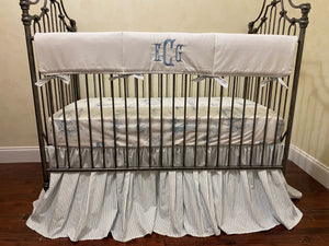 Classic Pooh Toile Crib Bedding, Baby Boy Crib Bedding