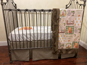 Classic Winnie the Pooh Crib Bedding, Gender Neutral Baby Bedding