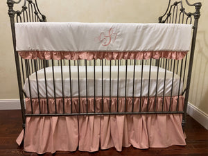 Baby Girl Vintage Blush Rose and White Crib Bedding