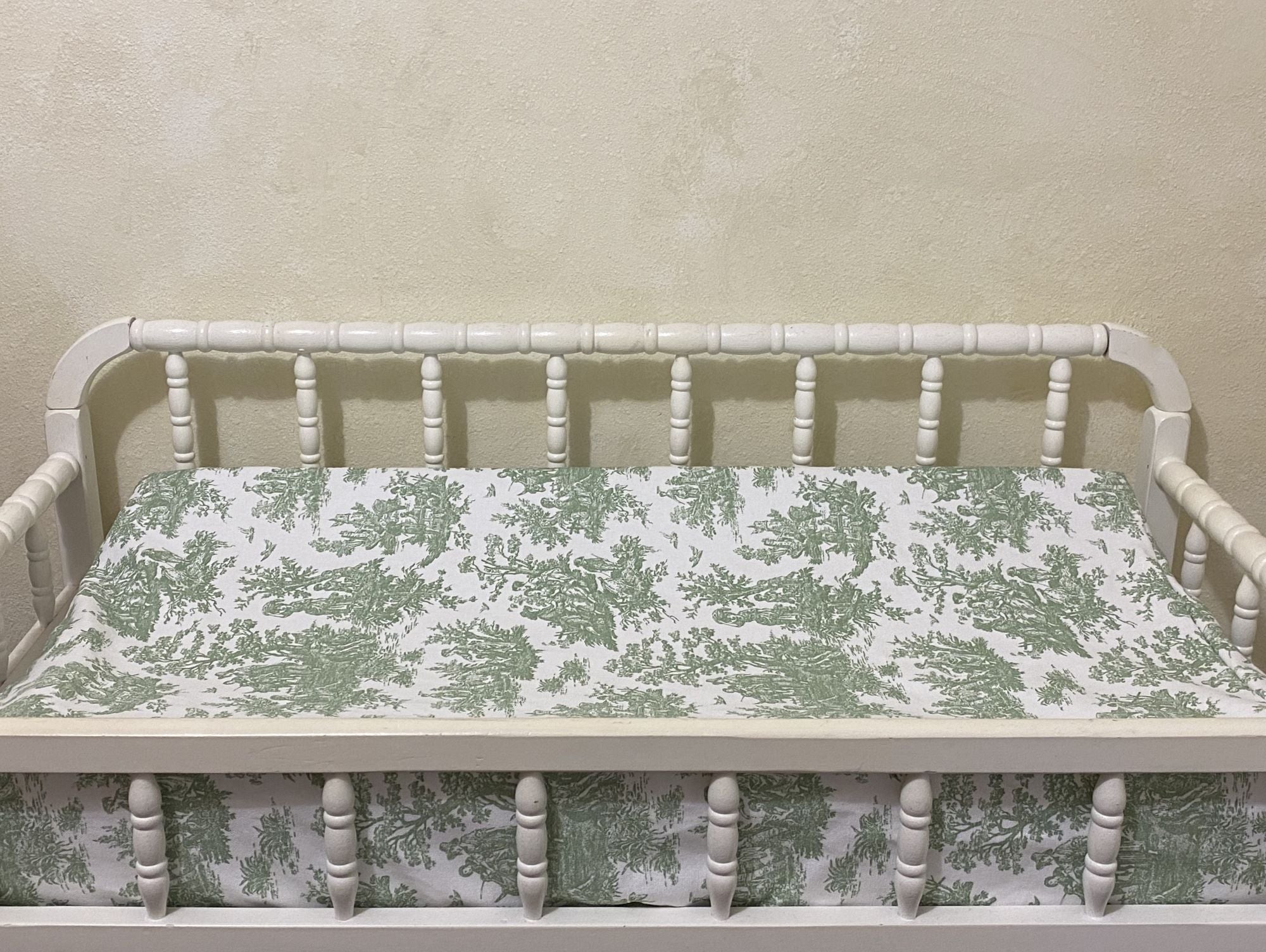 Changing Pad Cover - Green Toile