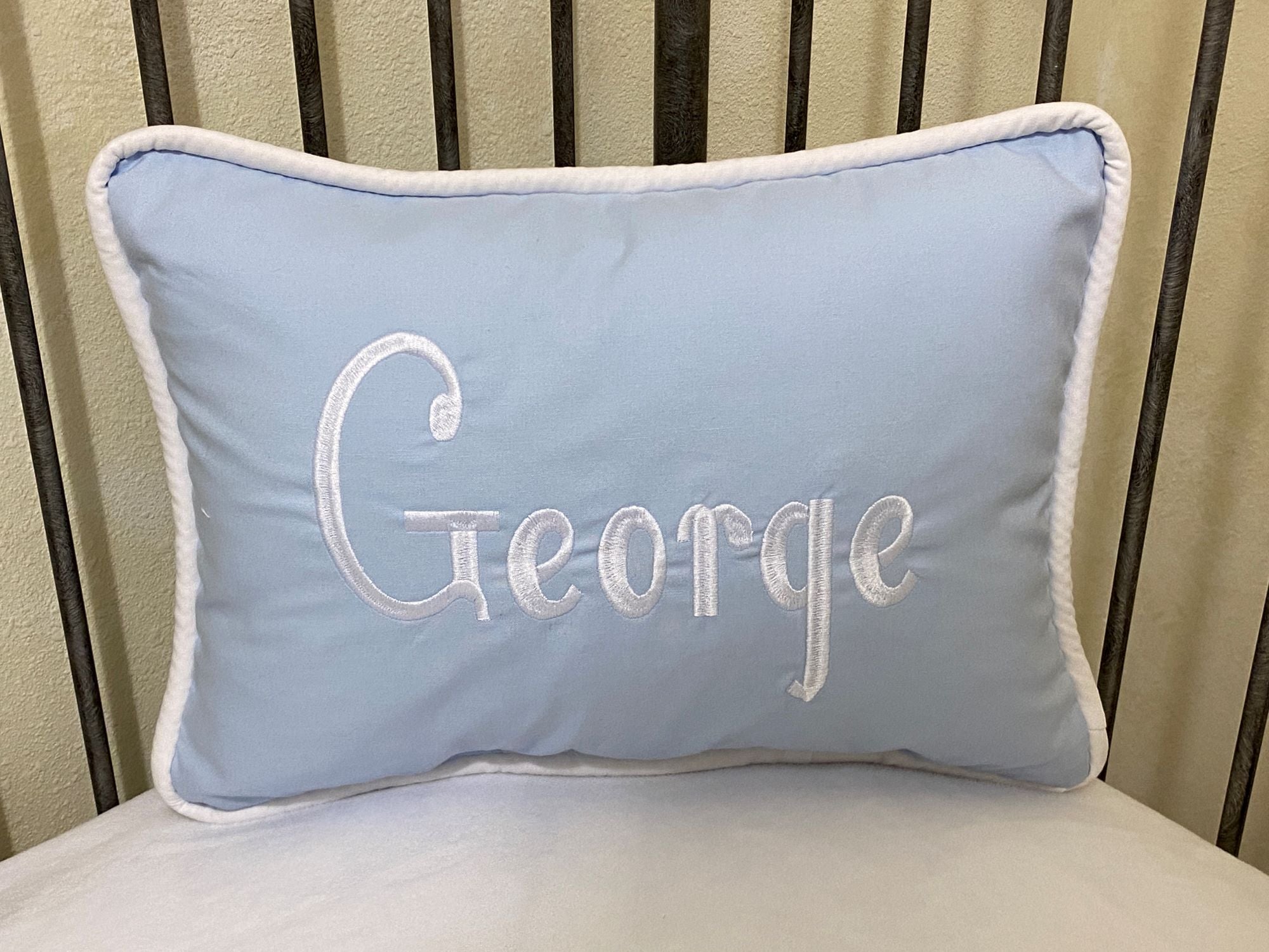 Light Blue and White with Navy Baby Boy Crib Bedding, Crib Rail Cover