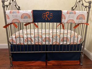 Rainbow Baby Boy Bedding Set- Boy Crib Bedding, Crib Rail Cover Set