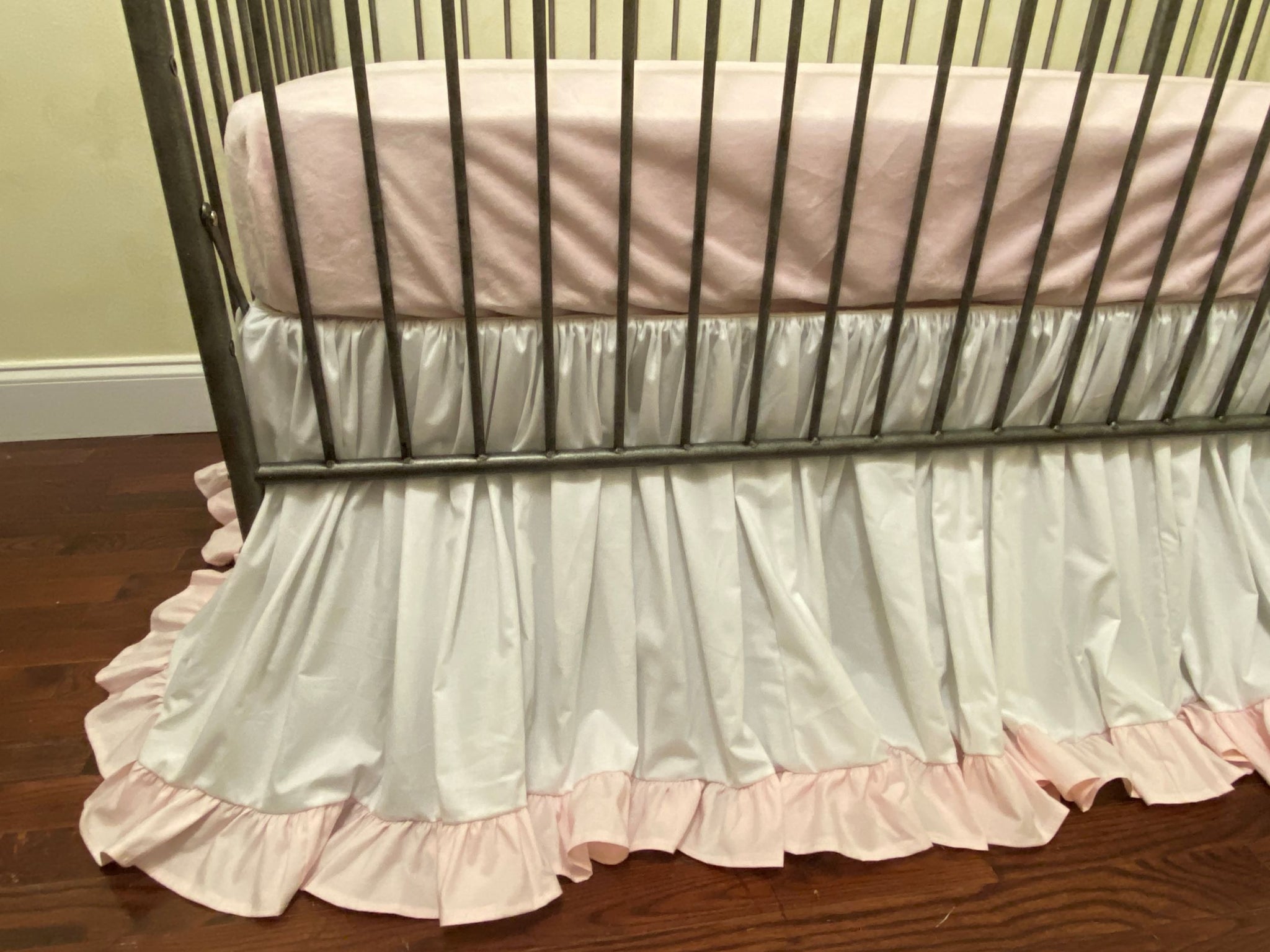 Gathered Cotton Crib Skirt with Ruffle - Choose Your Colors