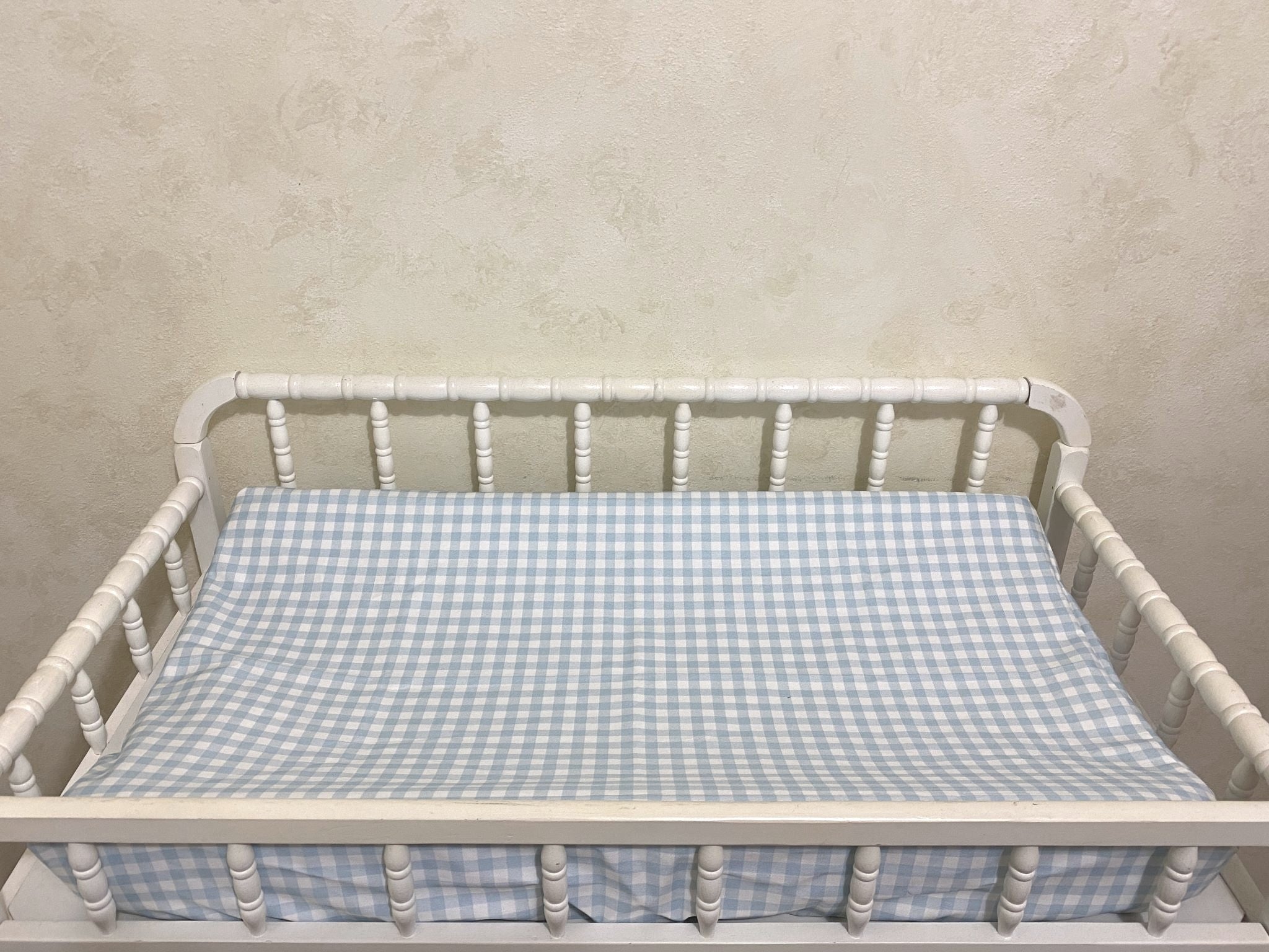 Changing Pad Cover - Chambray Blue Gingham