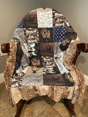 Woodland Baby Blanket, Baby Boy Crib Blanket, Hunting ,Ducks, Bucks Blanket