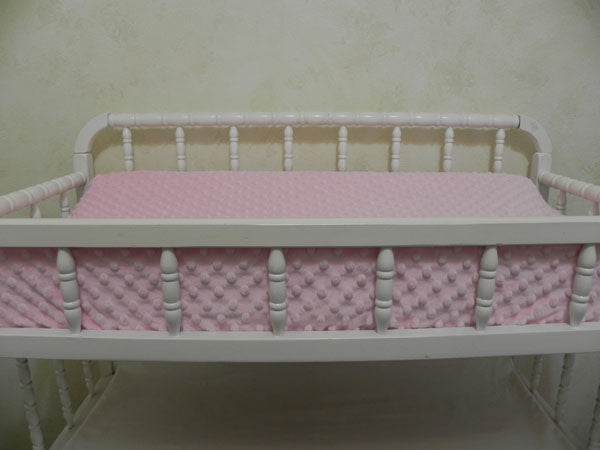 Changing Pad Cover - Light Pink Minky Dot
