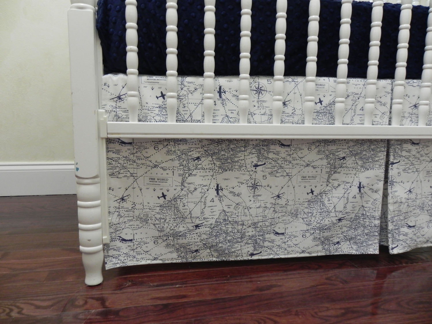 Blue and White Baby Boy Airplane Crib Bedding
