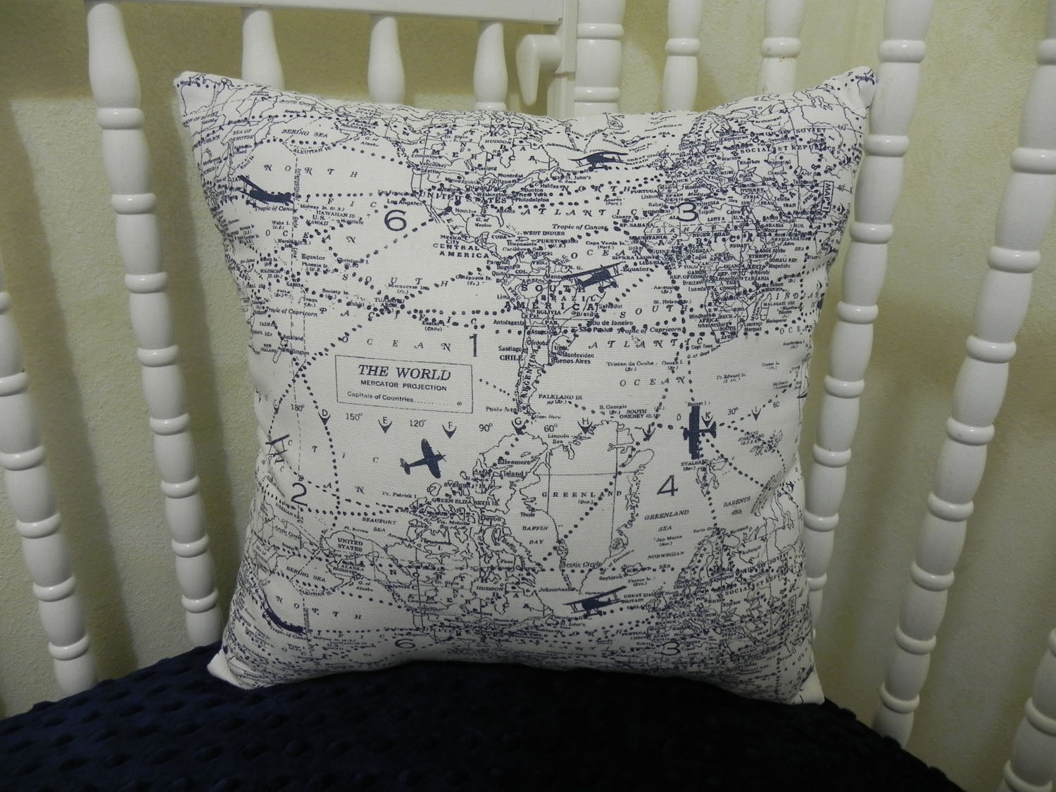 Blue and White Baby Boy Airplane Crib Bedding