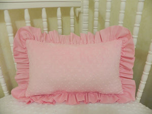 Light Pink Minky Dot with Light Pink Accent Pillow