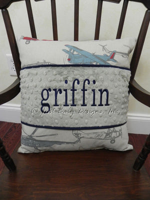Vintage Airplane with Gray Specialty Pillow