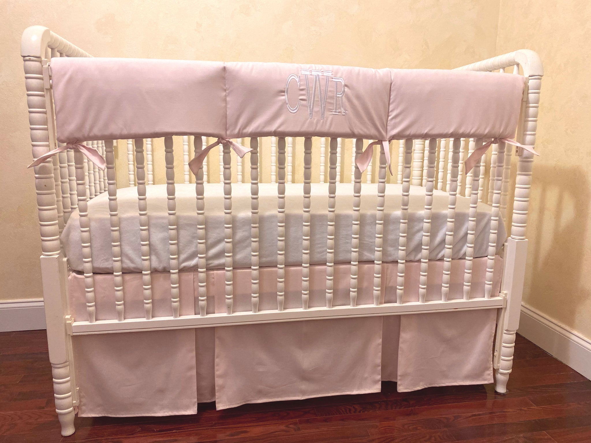 Pale Pink Baby Girl Crib Bedding - Girl Crib Bedding, Crib Rail Cover