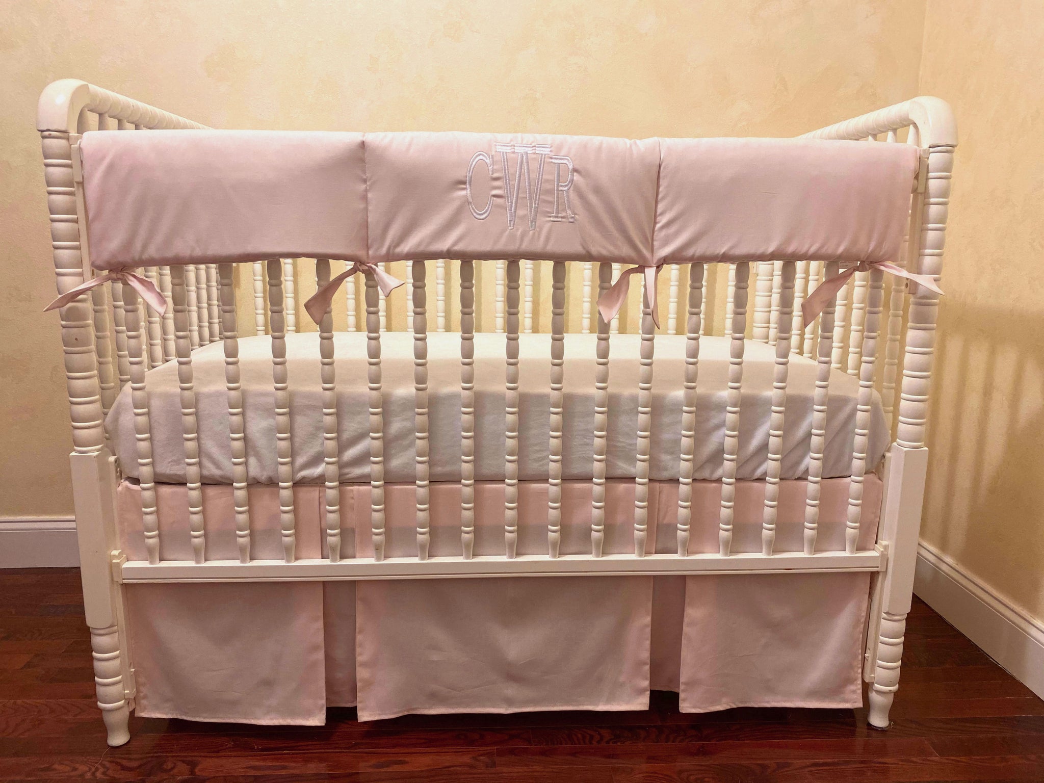 Pale Pink Baby Girl Crib Bedding - Girl Crib Bedding, Crib Rail Cover