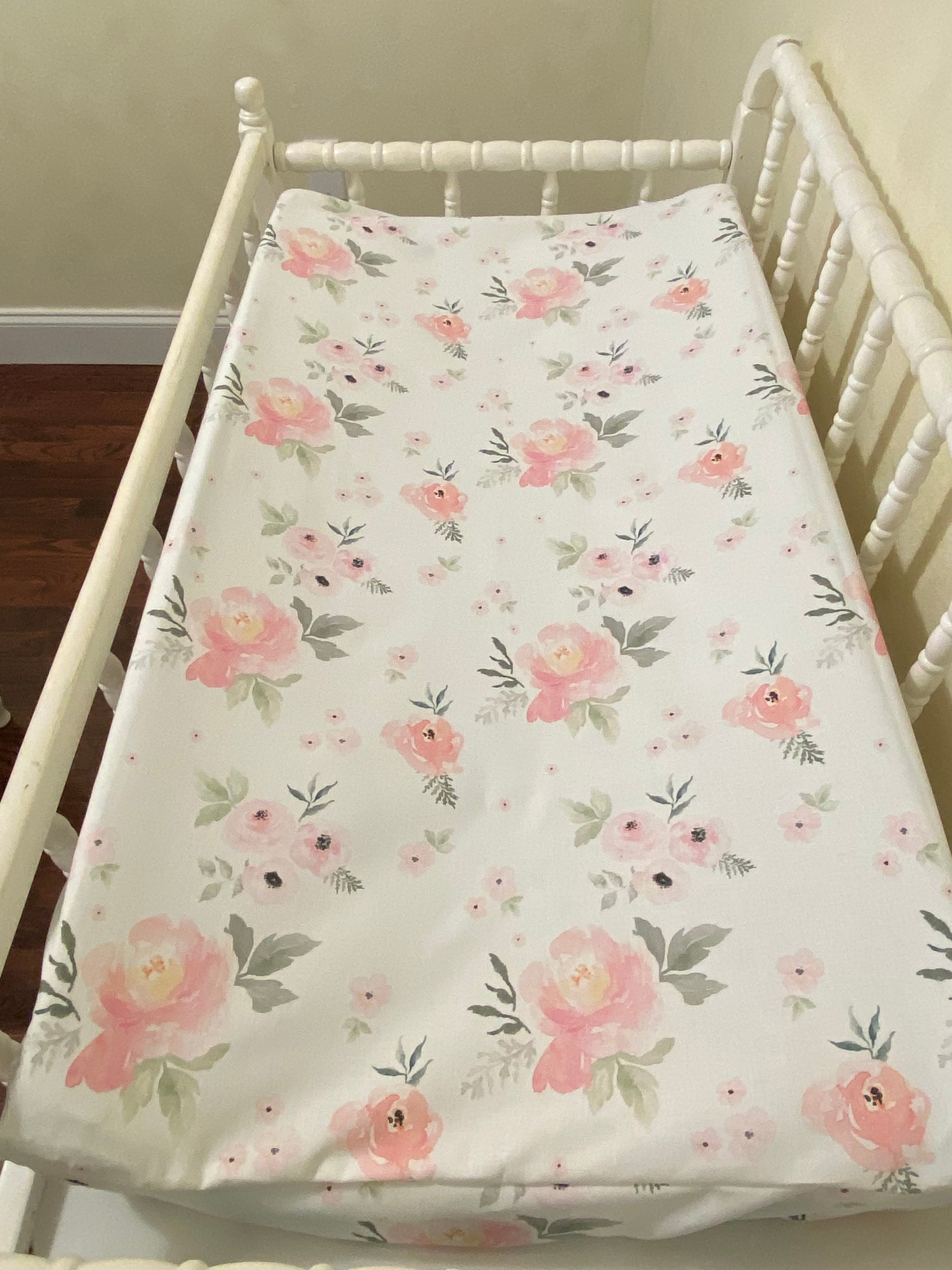 Changing Pad Cover - Pink Blush Roses
