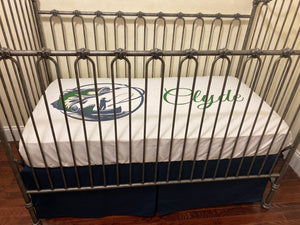 Baby Boy Personalized Crib Sheet - Fishing Cotton Crib Sheet