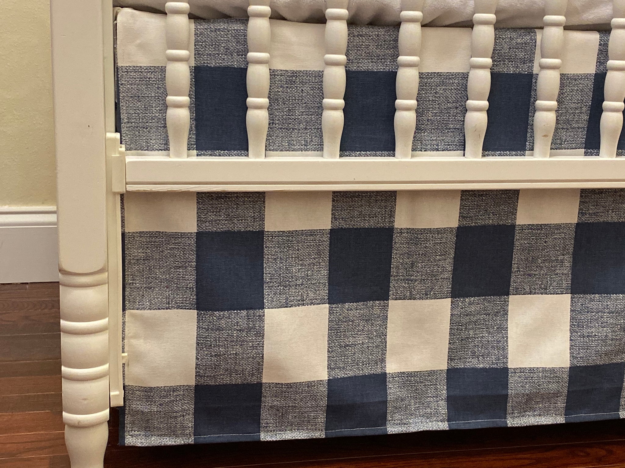 Navy Buffalo Check Baby Bedding - Navy Buffalo Plaid Crib Bedding