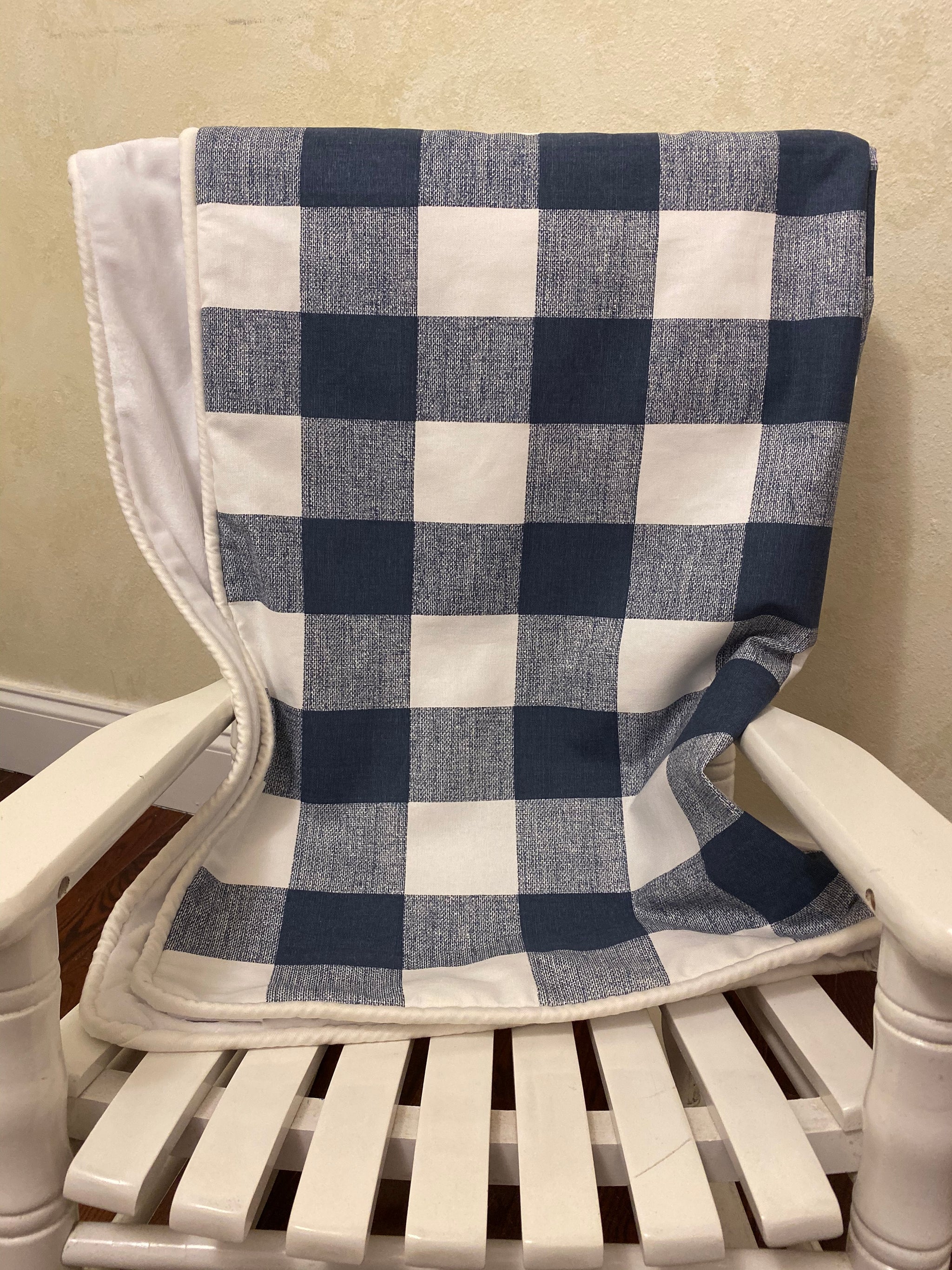Navy Buffalo Check Baby Bedding - Navy Buffalo Plaid Crib Bedding