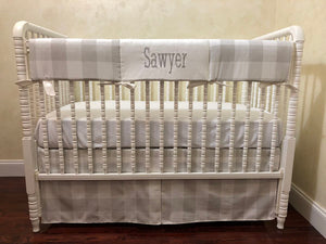French Gray Buffalo Check Baby Bedding Set Sawyer- Gray Buffalo Plaid Crib Bedding Set