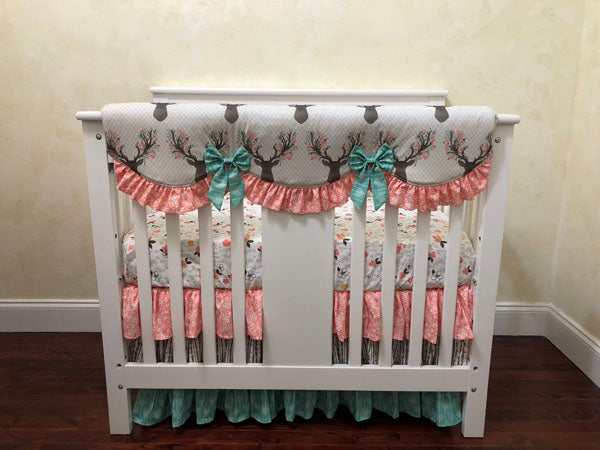 Mini Crib Deer Baby Girl Bedding NoJo Little Love Woodland Meadow