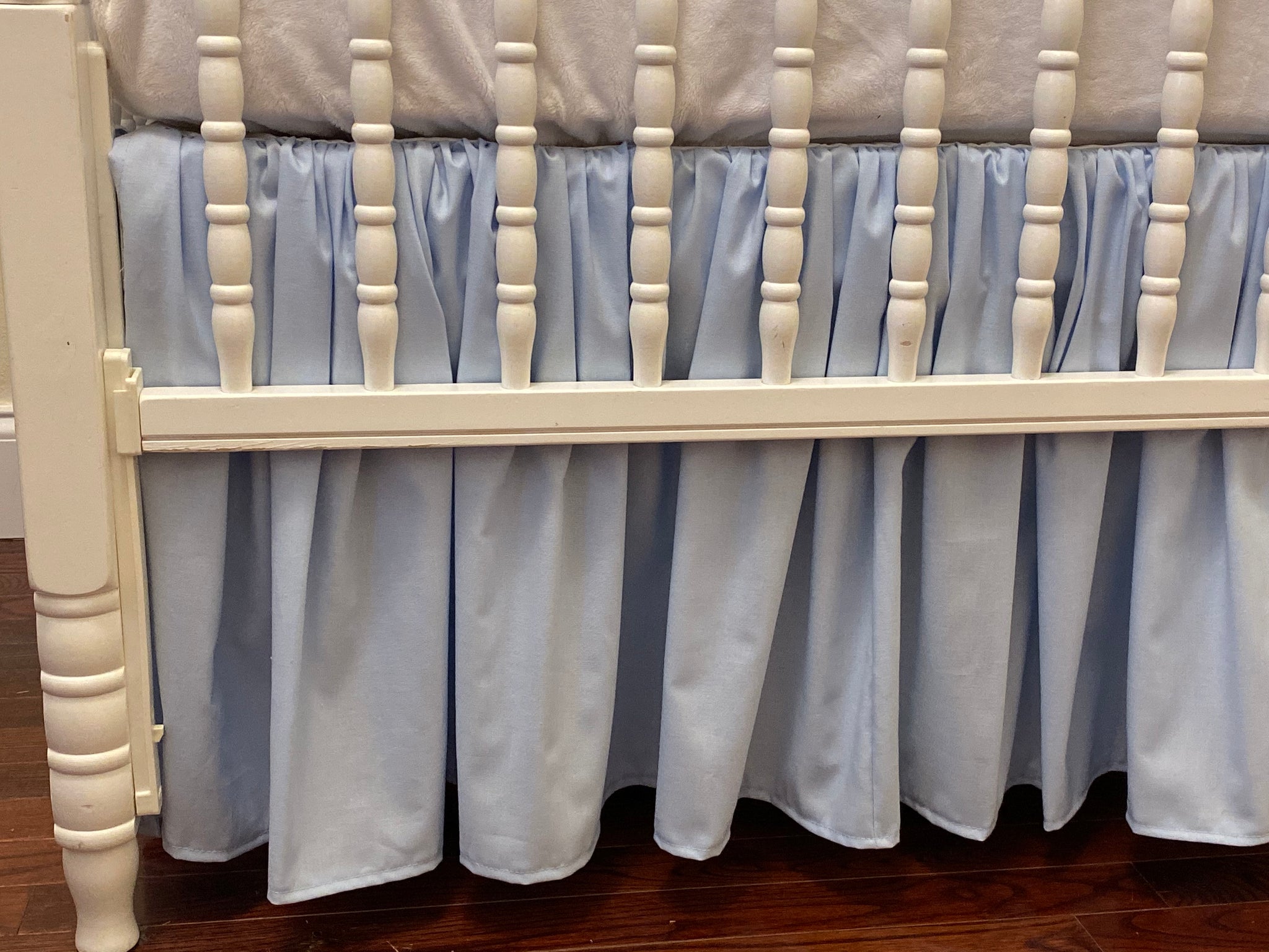 Light Pale Blue Boy Baby Crib Bedding - Boy Crib Bedding, Crib Rail Cover