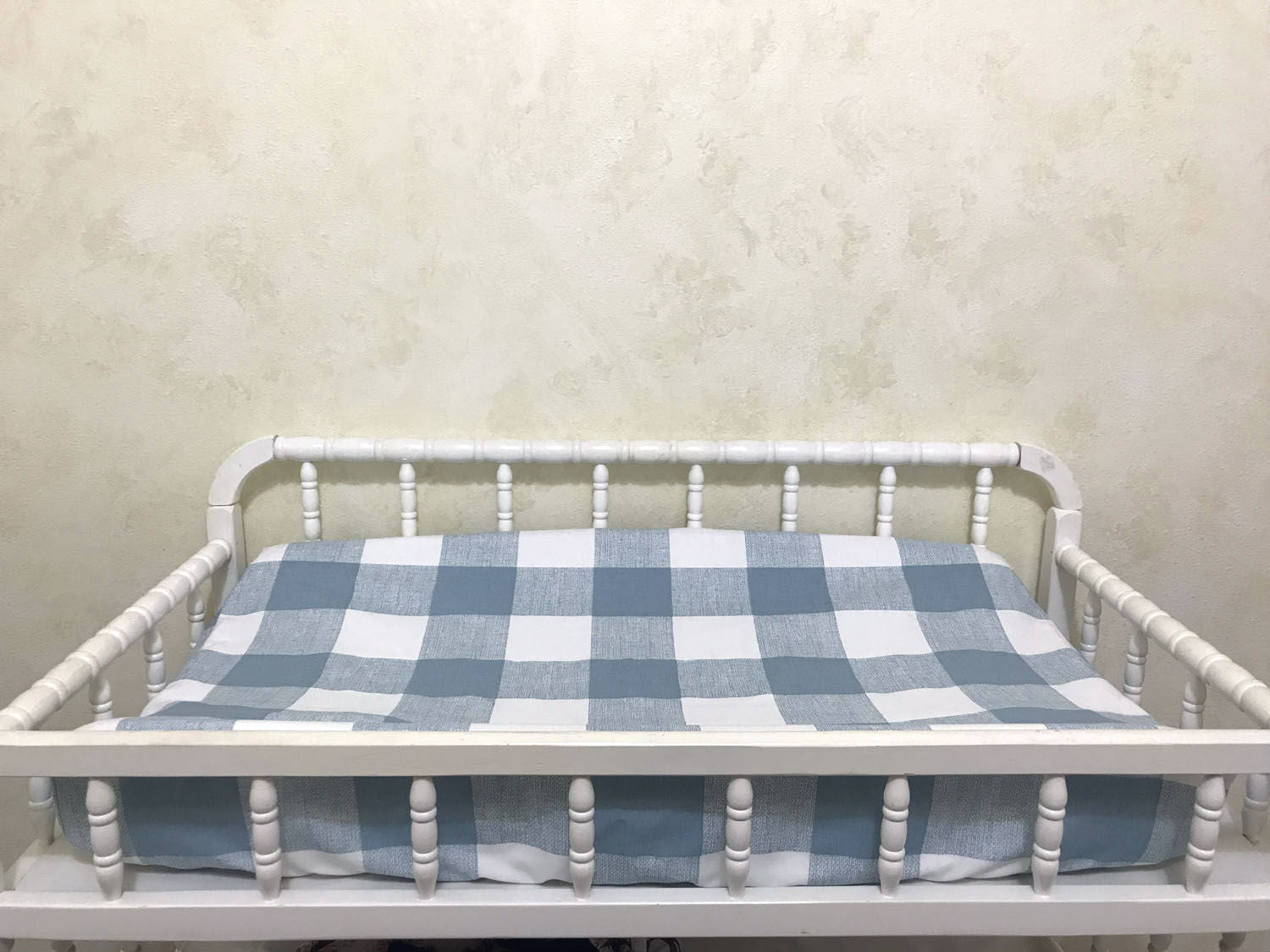 Blue Buffalo Plaid Baby Crib Bedding, Boy Crib Bedding