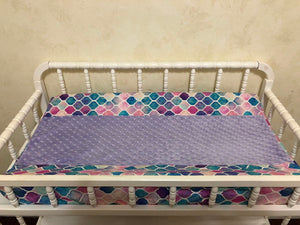 Baby Girl Mermaid Crib Bedding in Aqua, Teal, and Purple