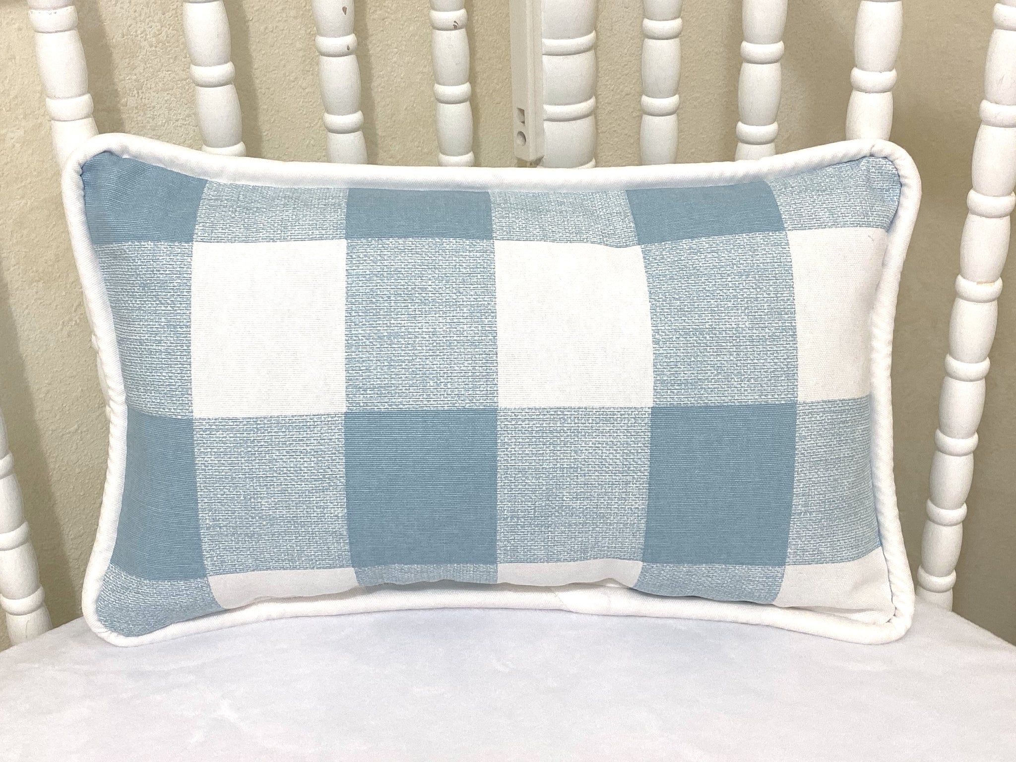 Blue Buffalo Plaid Baby Crib Bedding, Boy Crib Bedding