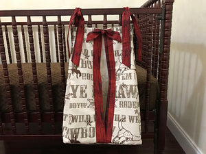 Diaper Stacker - Cowboy Rodeo with Red Barn Plank