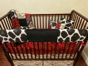 Cowboy Crib Bedding - Boy Baby Bedding, Western Nursery Bedding, Crib Rail Cover