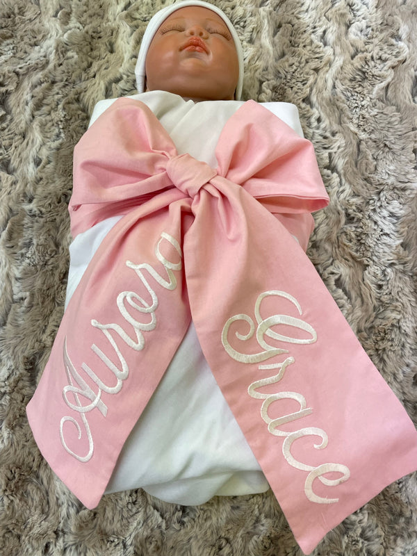 Baby girl hotsell swaddle and bow