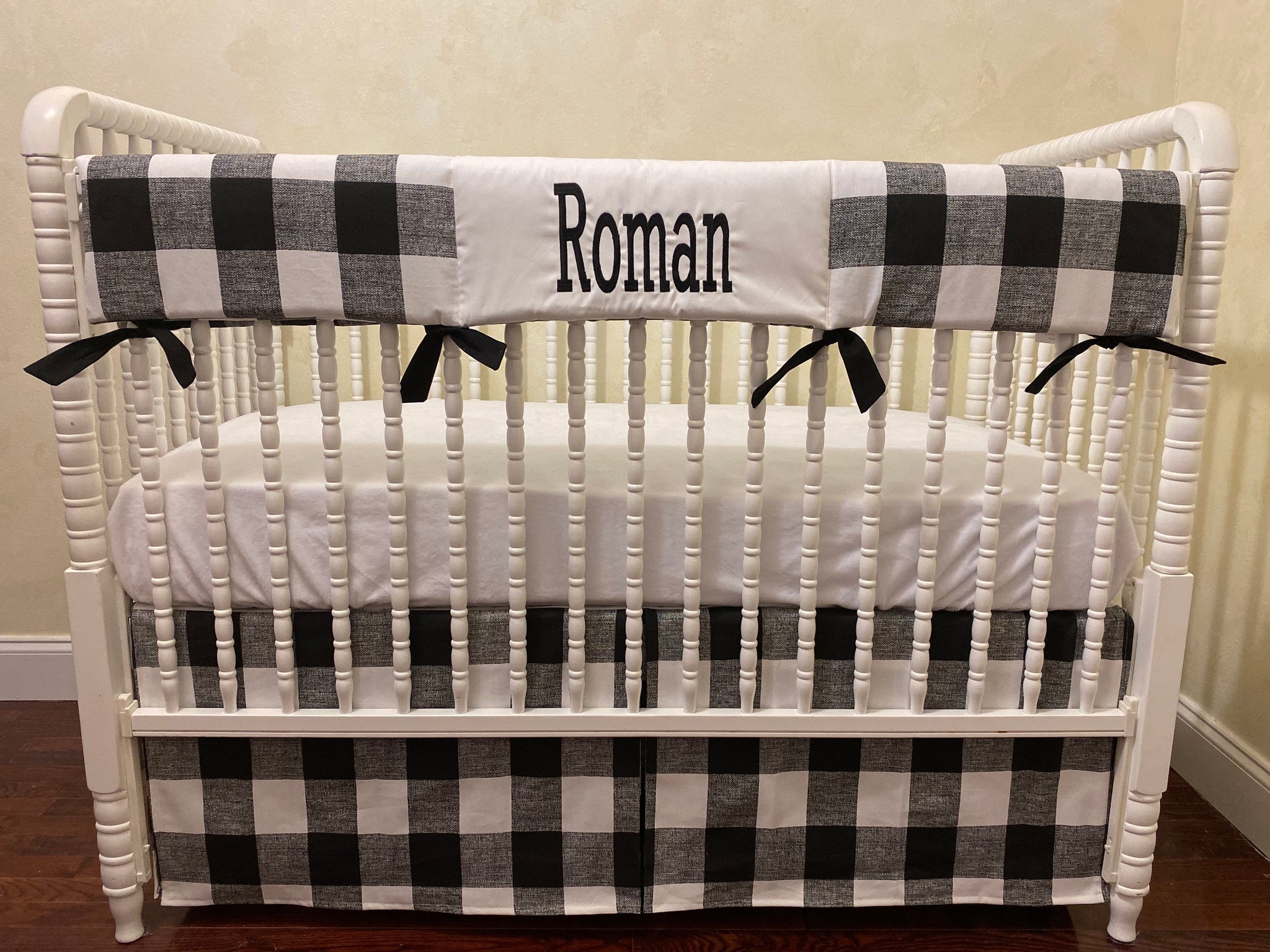 Black Buffalo Plaid Baby Bedding - Black Buffalo Check Crib Bedding