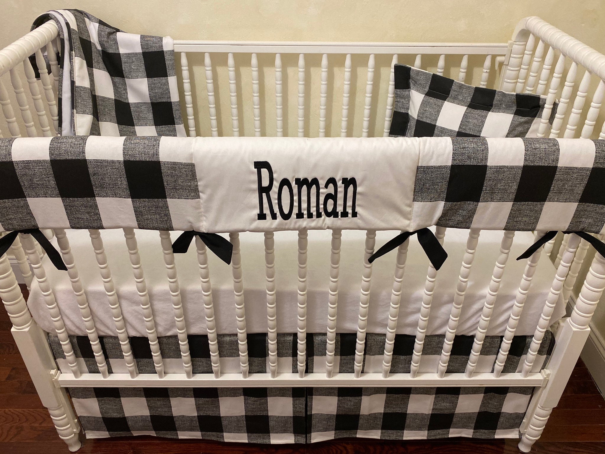 Black Buffalo Plaid Baby Bedding - Black Buffalo Check Crib Bedding