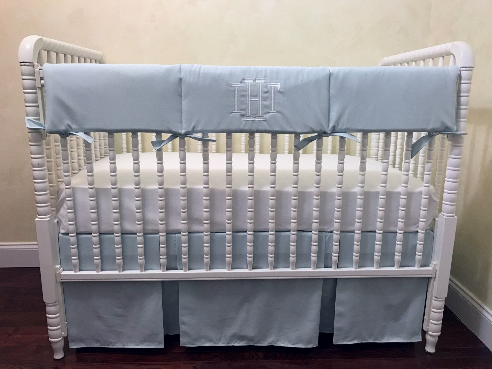 Light Pale Blue Baby Boy Crib Bedding