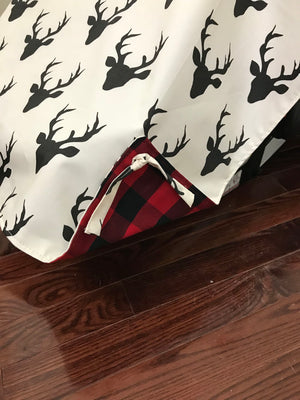 Car Seat Cover - Black Buck with Red Plaid