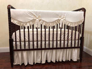 Ivory Girl Crib Bedding Set - Girl Baby Bedding, Crib Rail Cover