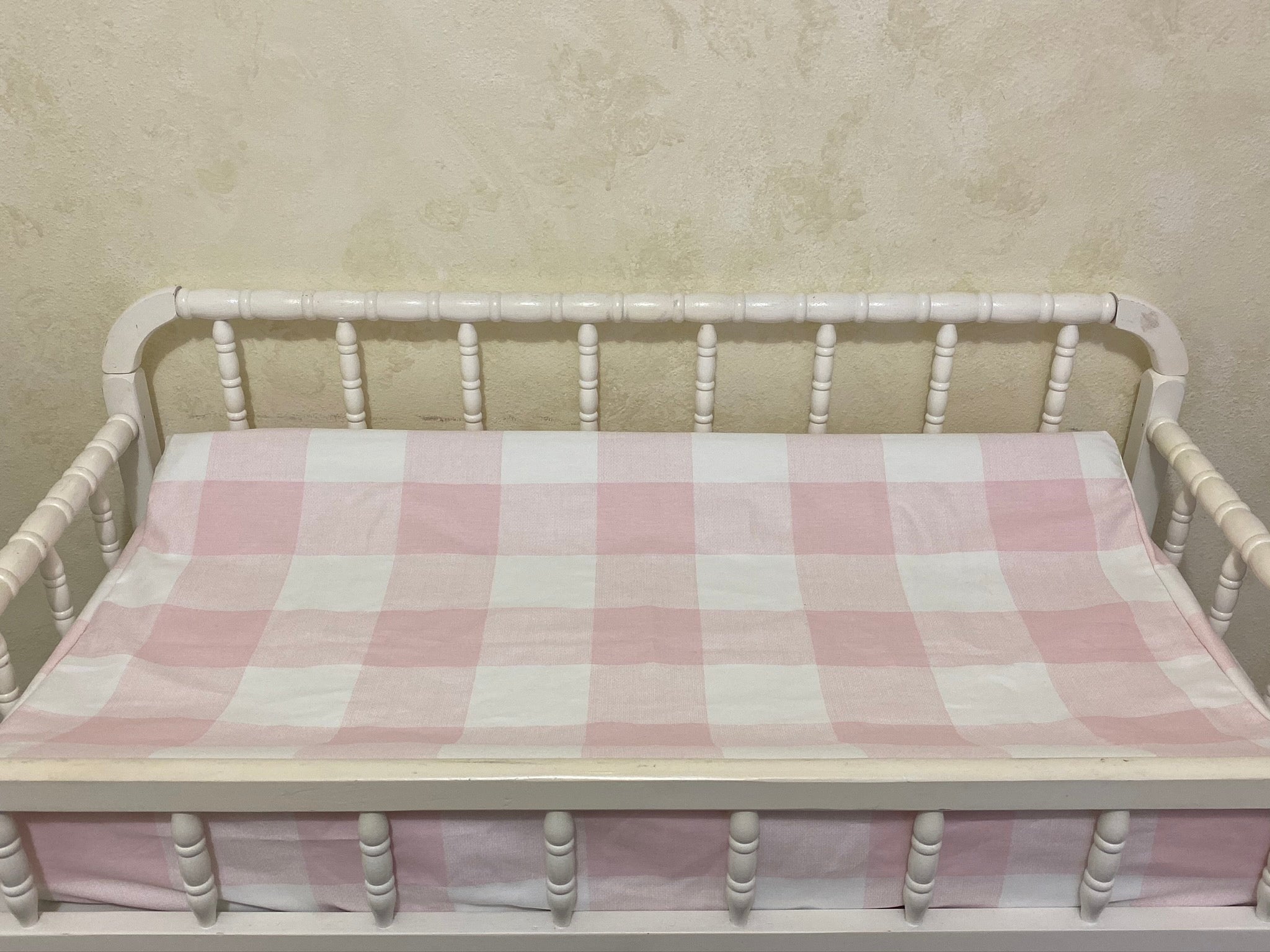 Pink Buffalo Plaid Girl Baby Bedding - Buffalo Plaid Crib Bedding , Girl Crib Bedding, Crib Rail Cover