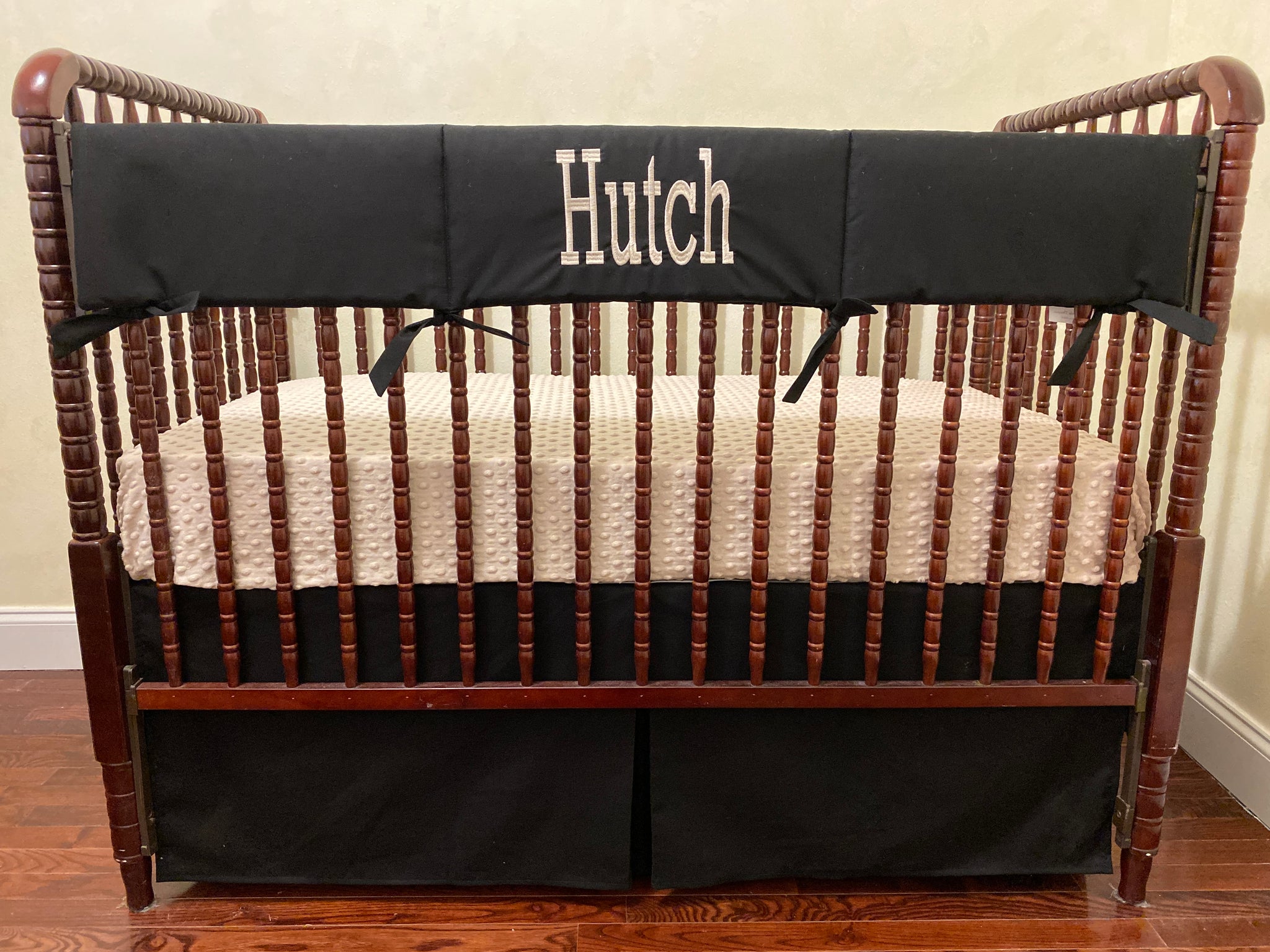 Boy Crib Bedding, Black Crib Bedding, Crib Rail Cover
