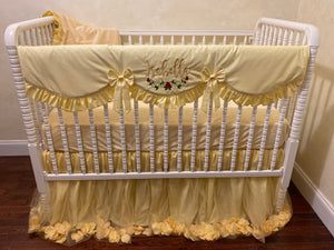 Yellow Baby Girl Crib Bedding, Yellow Baby Bedding, Princess Baby Bedding