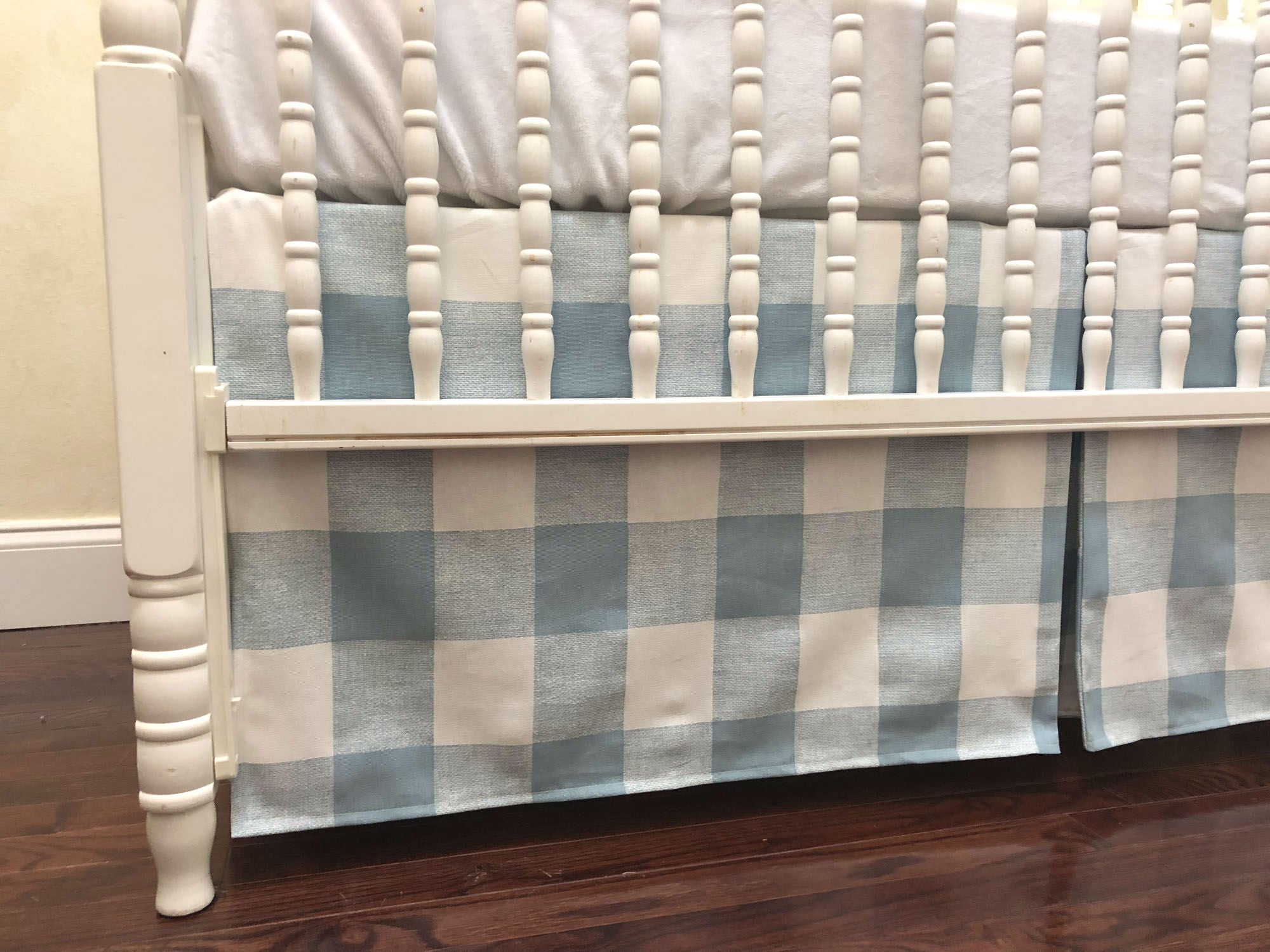 Blue Buffalo Plaid Baby Crib Bedding, Boy Crib Bedding