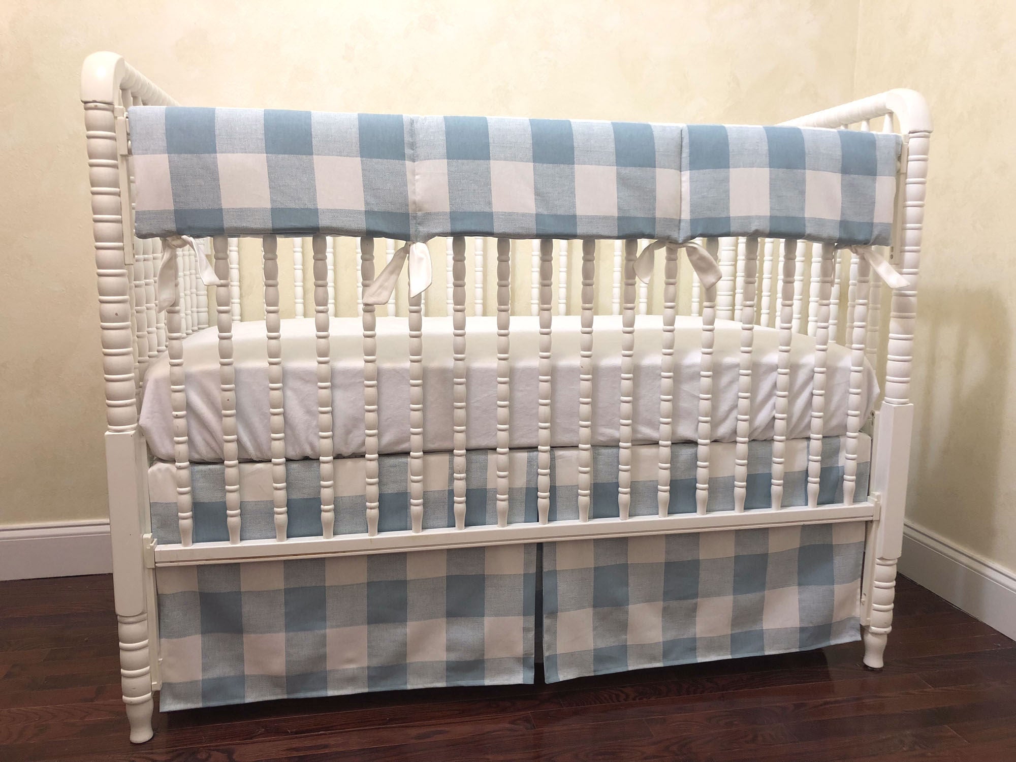Blue Buffalo Plaid Baby Crib Bedding, Boy Crib Bedding