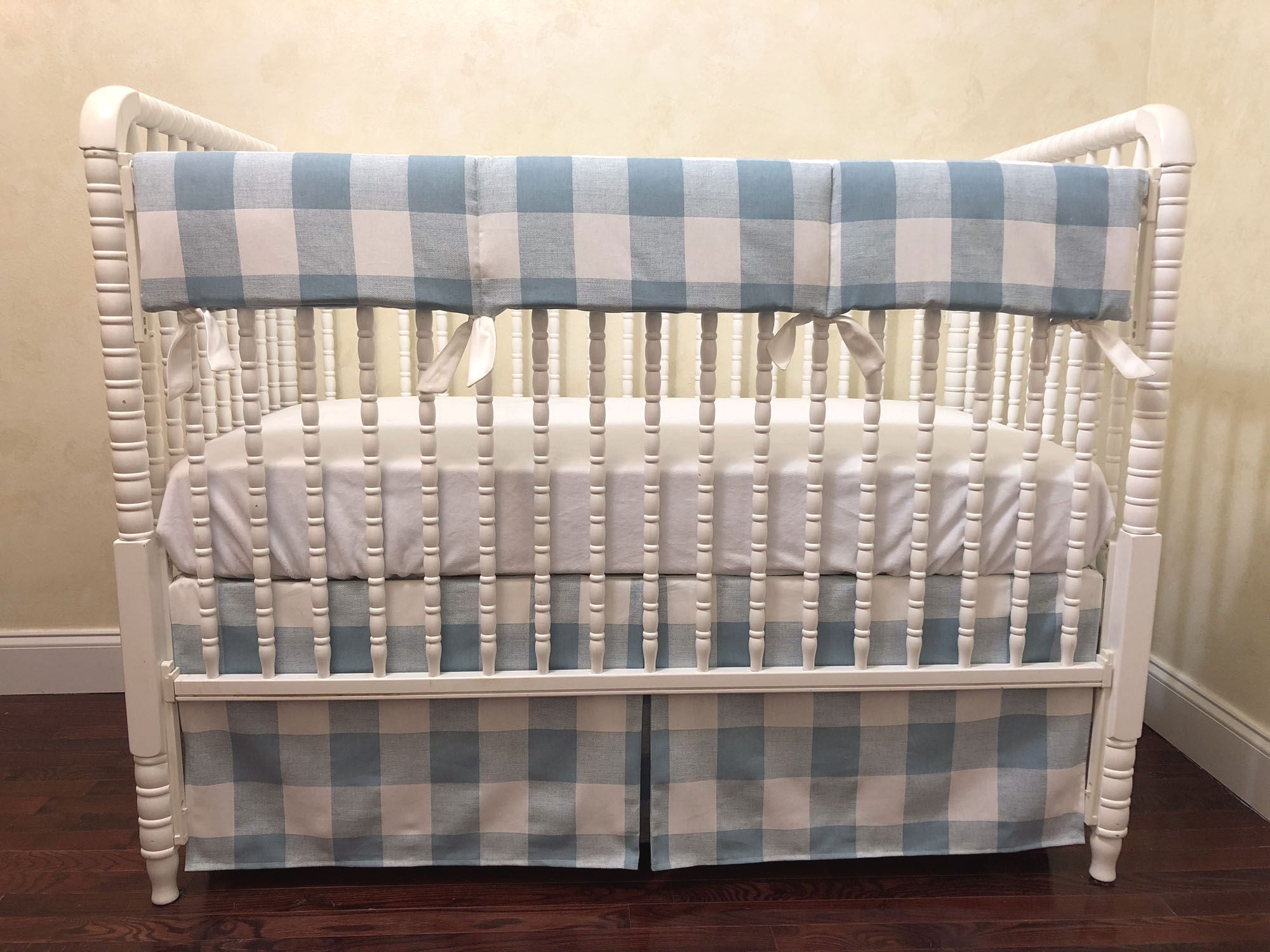 Blue Buffalo Plaid Baby Crib Bedding, Boy Crib Bedding