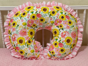 Sunflowers Nursing Pillow Cover with Ruffle