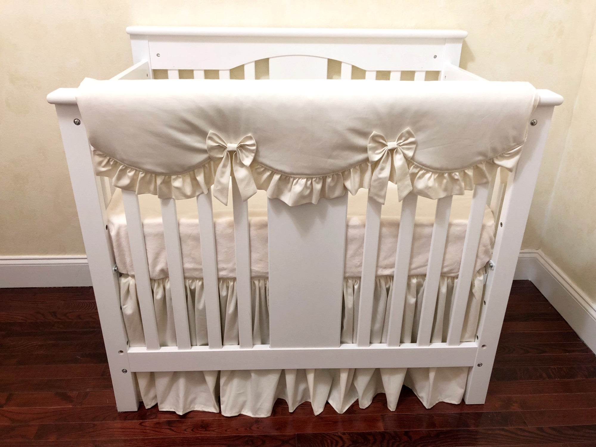 Ivory Baby Girl Mini Crib Bedding - Girl Mini Crib Baby Bedding, Ivory Mini Crib Bedding