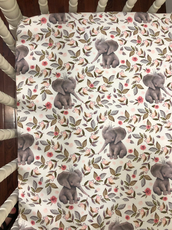 Pink Elephant Mini Crib Bedding Set Girl Baby Bedding, Girl Mini Cri Just Baby Designs
