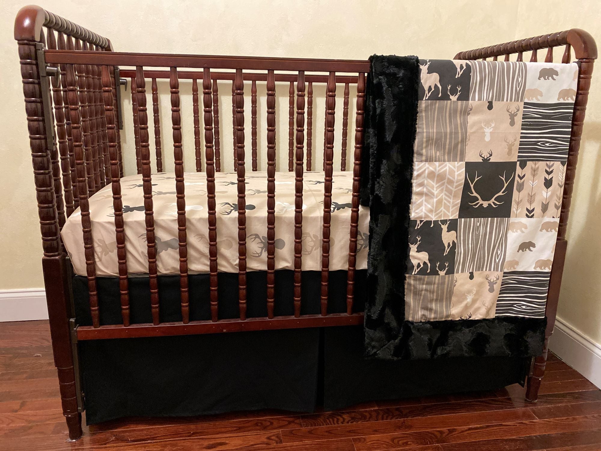 Boy Deer Crib Bedding, Baby Boy Woodland, Deer Bedding, Crib Rail Cover