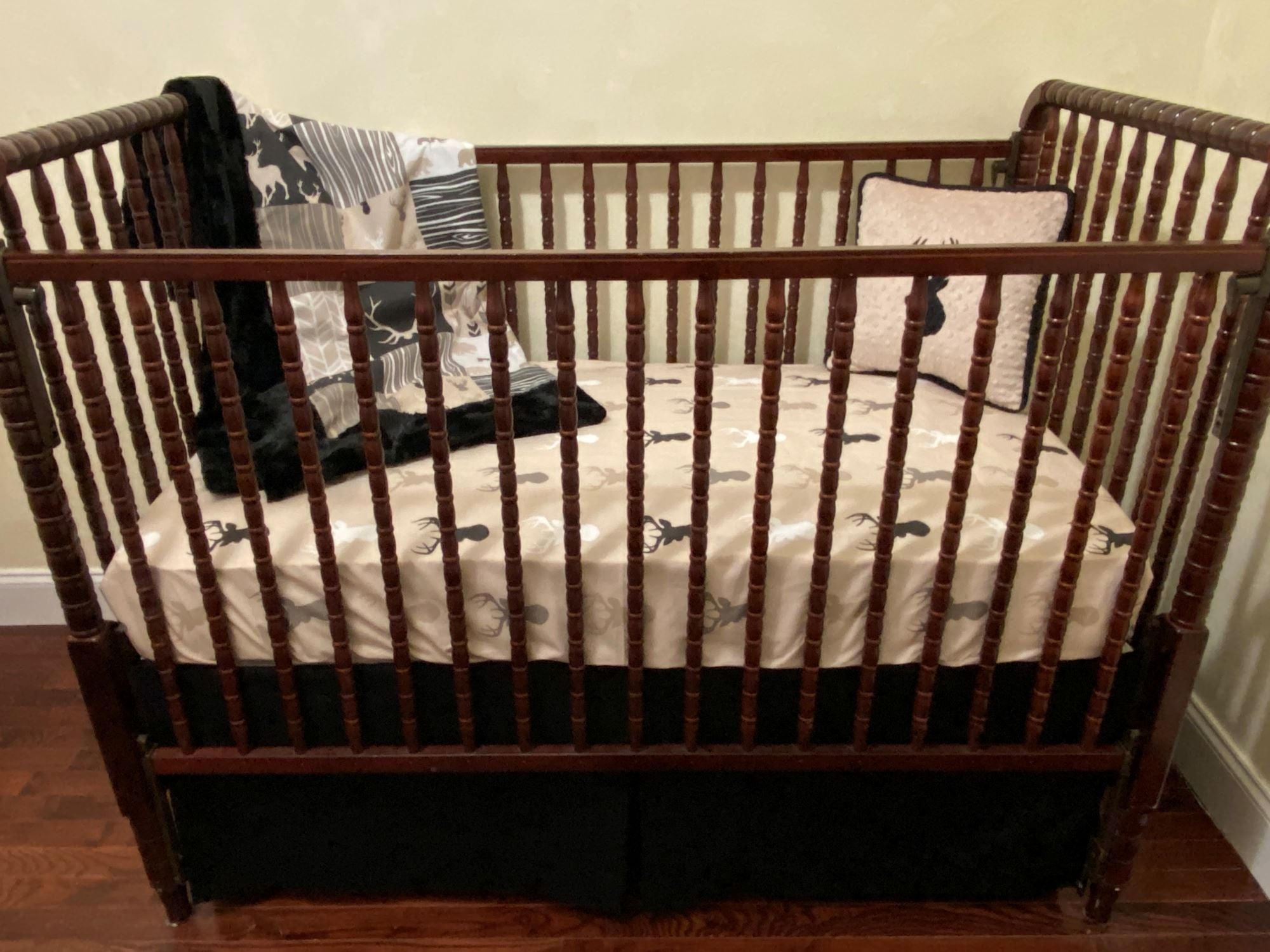 Boy Deer Crib Bedding, Baby Boy Woodland, Deer Bedding, Crib Rail Cover