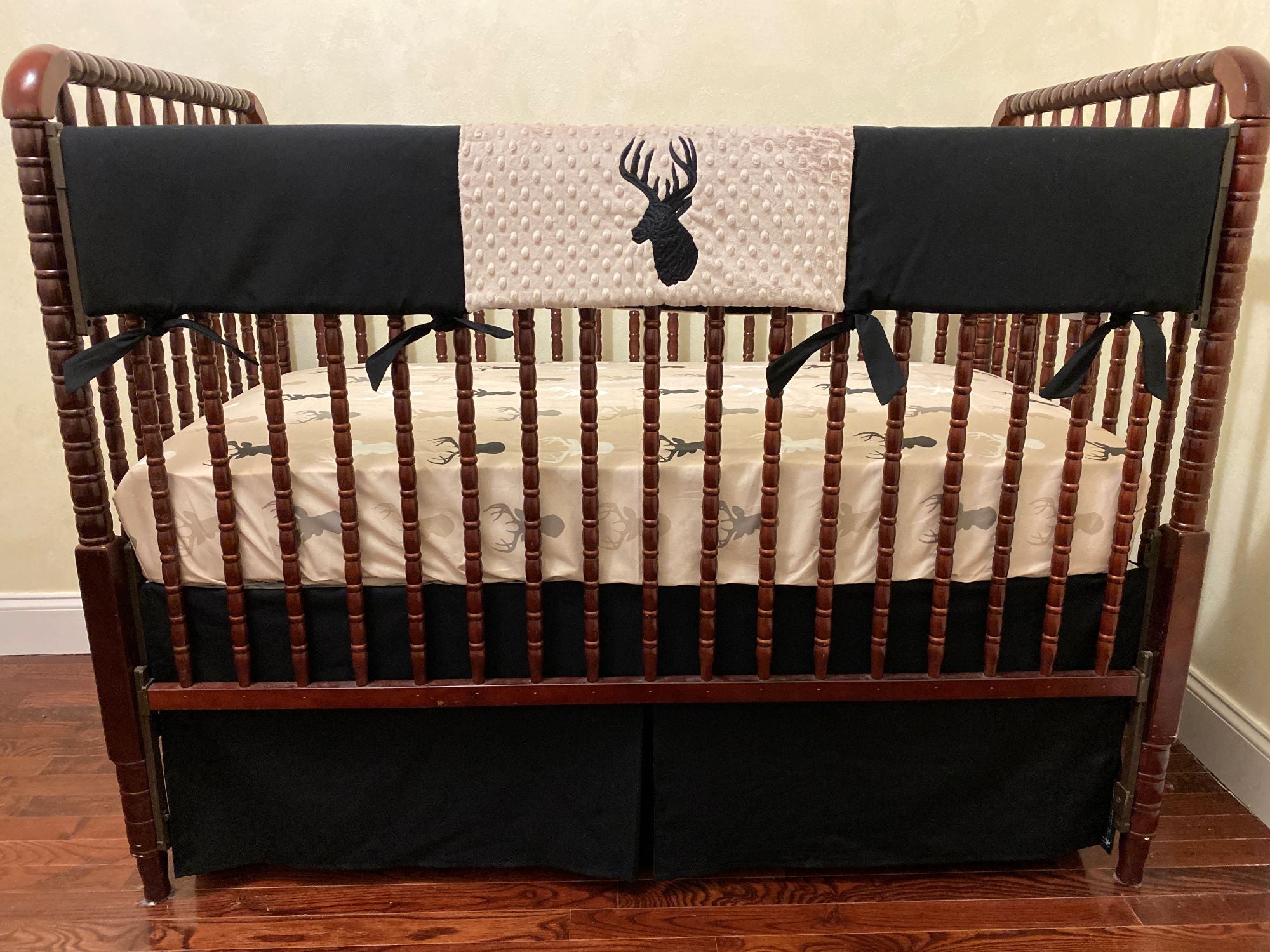 Boy Deer Crib Bedding, Baby Boy Woodland, Deer Bedding, Crib Rail Cover