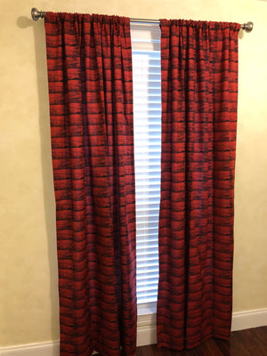 Red Barn Plank Curtain Panels, Western Nursery Curtains
