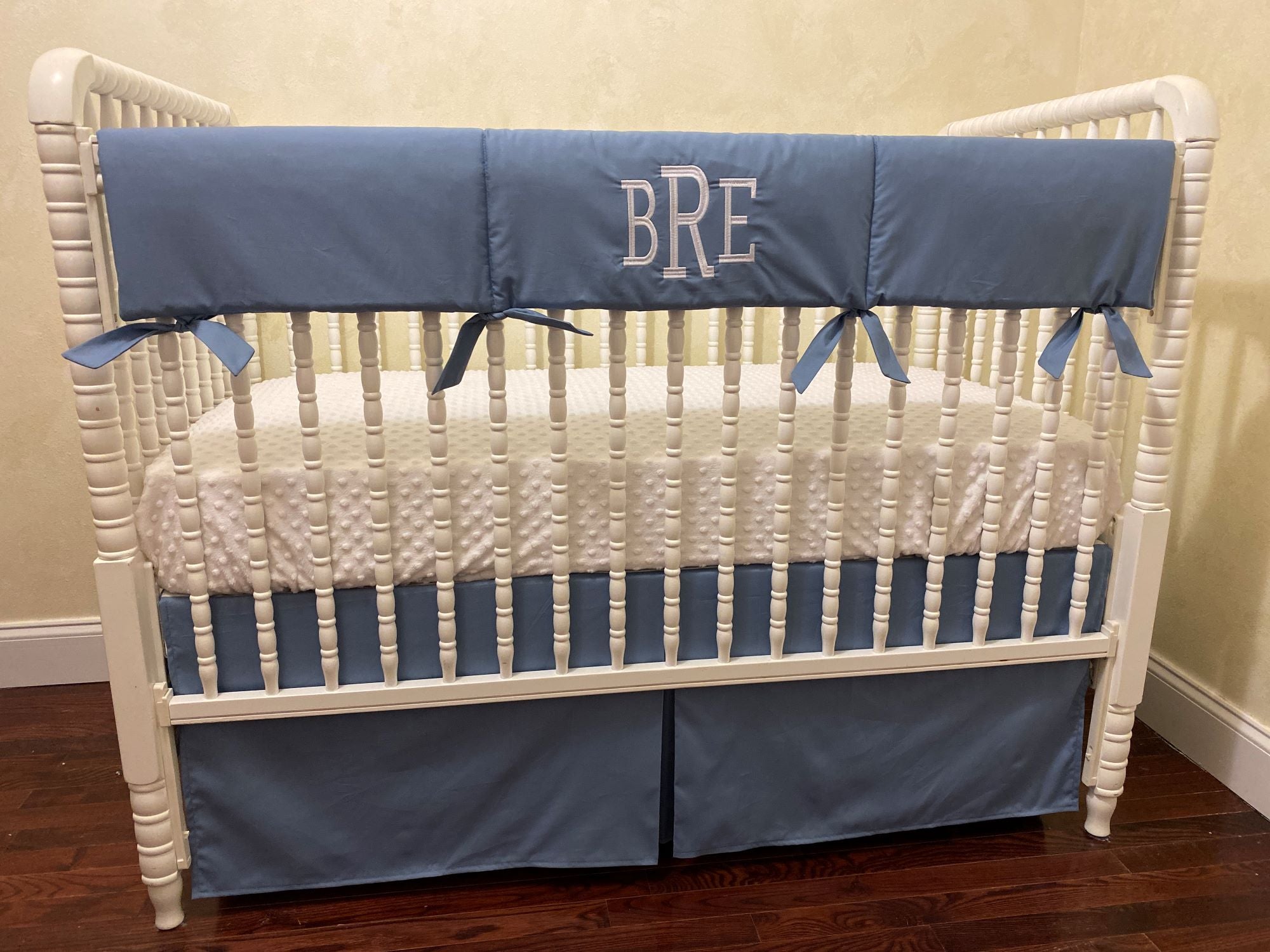 Denim Blue Baby Boy Crib Bedding - Boy Crib Bedding, Crib Rail Cover
